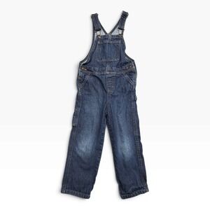 Wrangler Authentics Kids Blue Denim Bib Overalls Carpenter Jeans Size 4/5